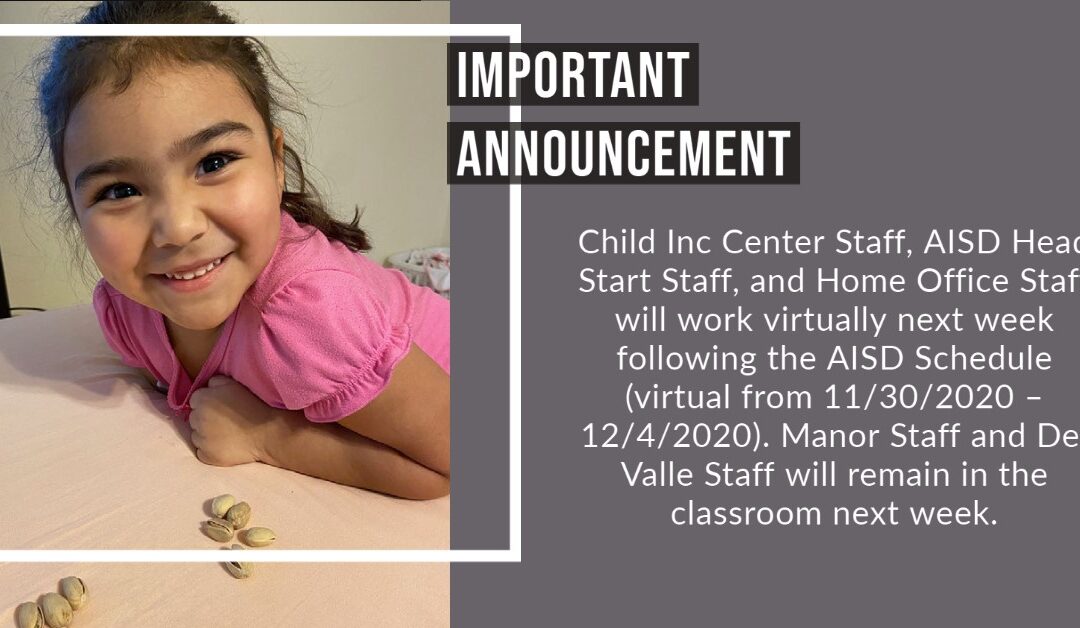 Virtual Learning Announcement